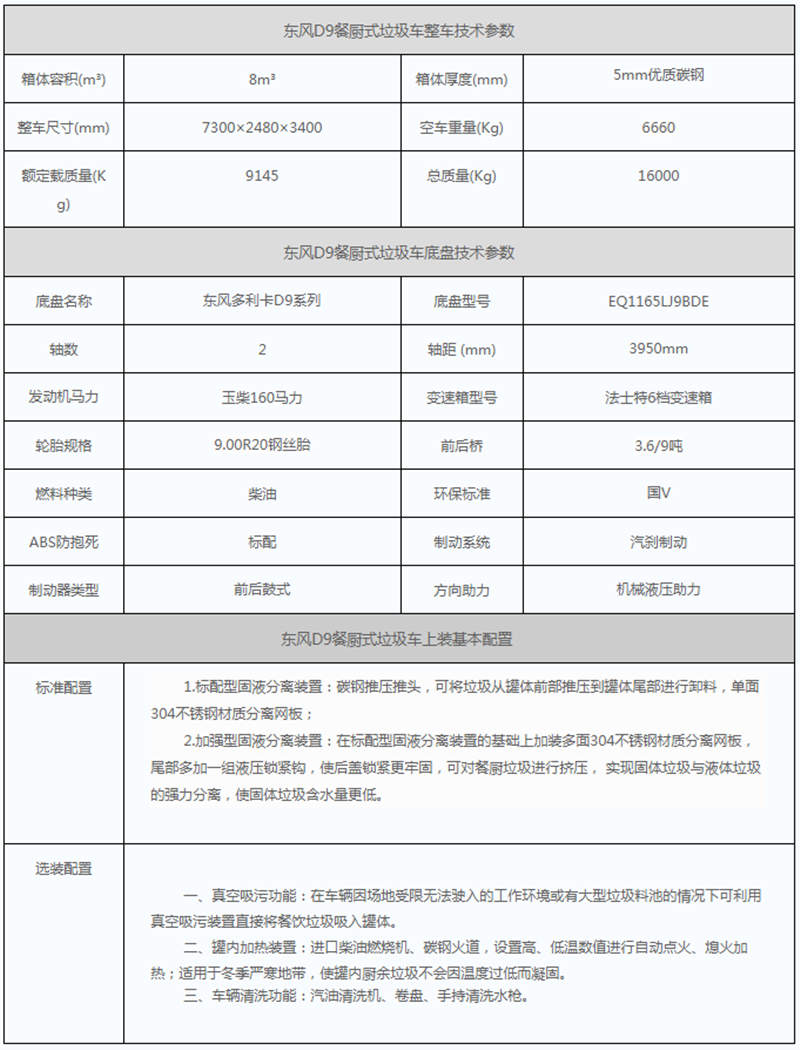 餐廚垃圾車參數(shù)